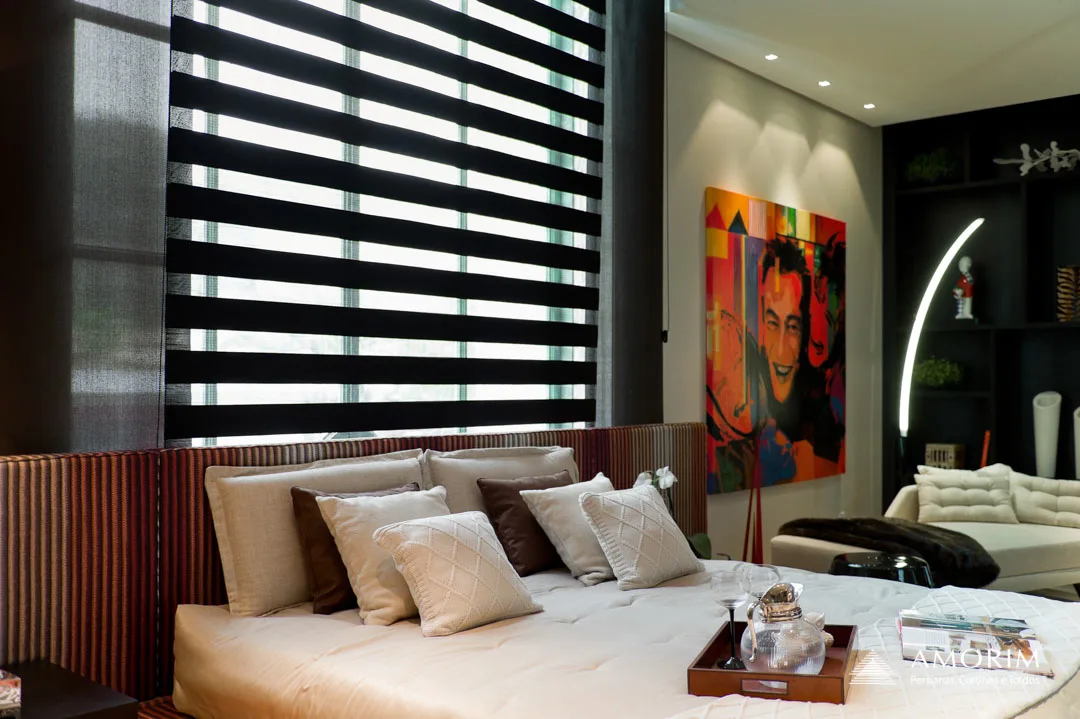 Cortina Stillo em suíte contemporânea