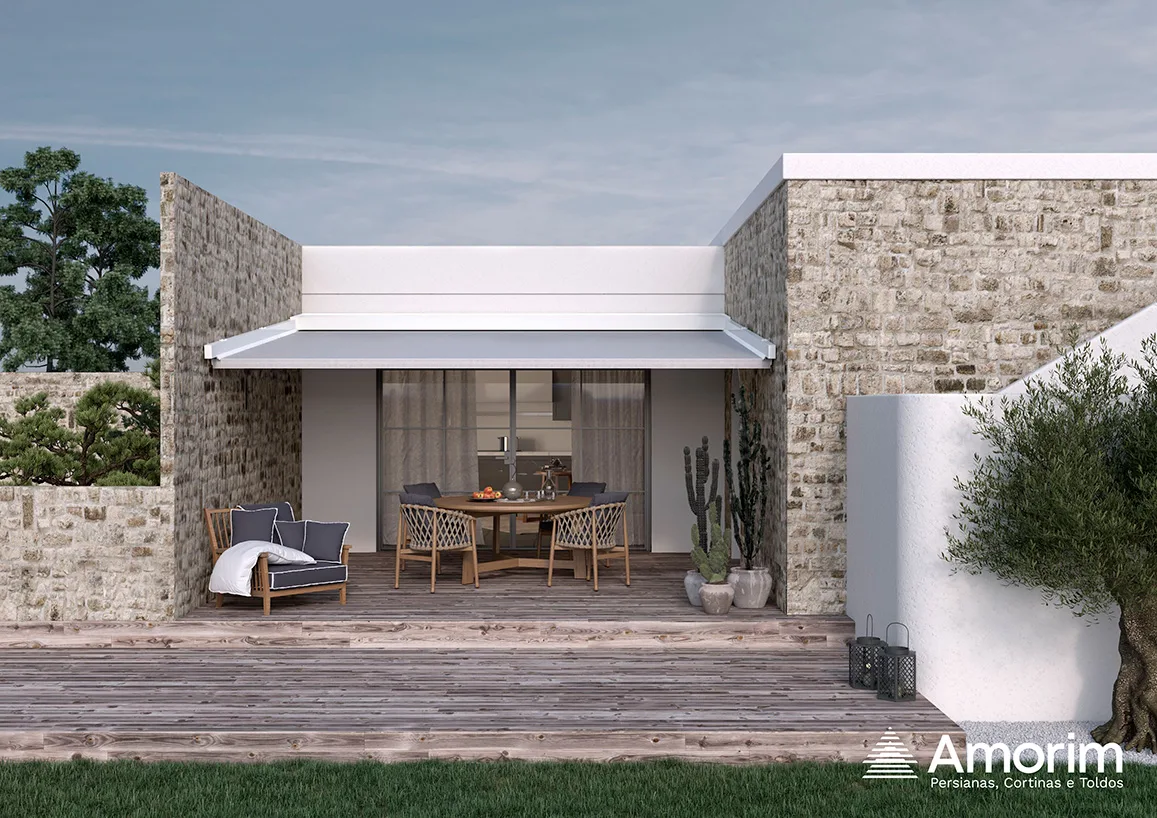 Pérgola Dinamo Amorim em terraço residencial