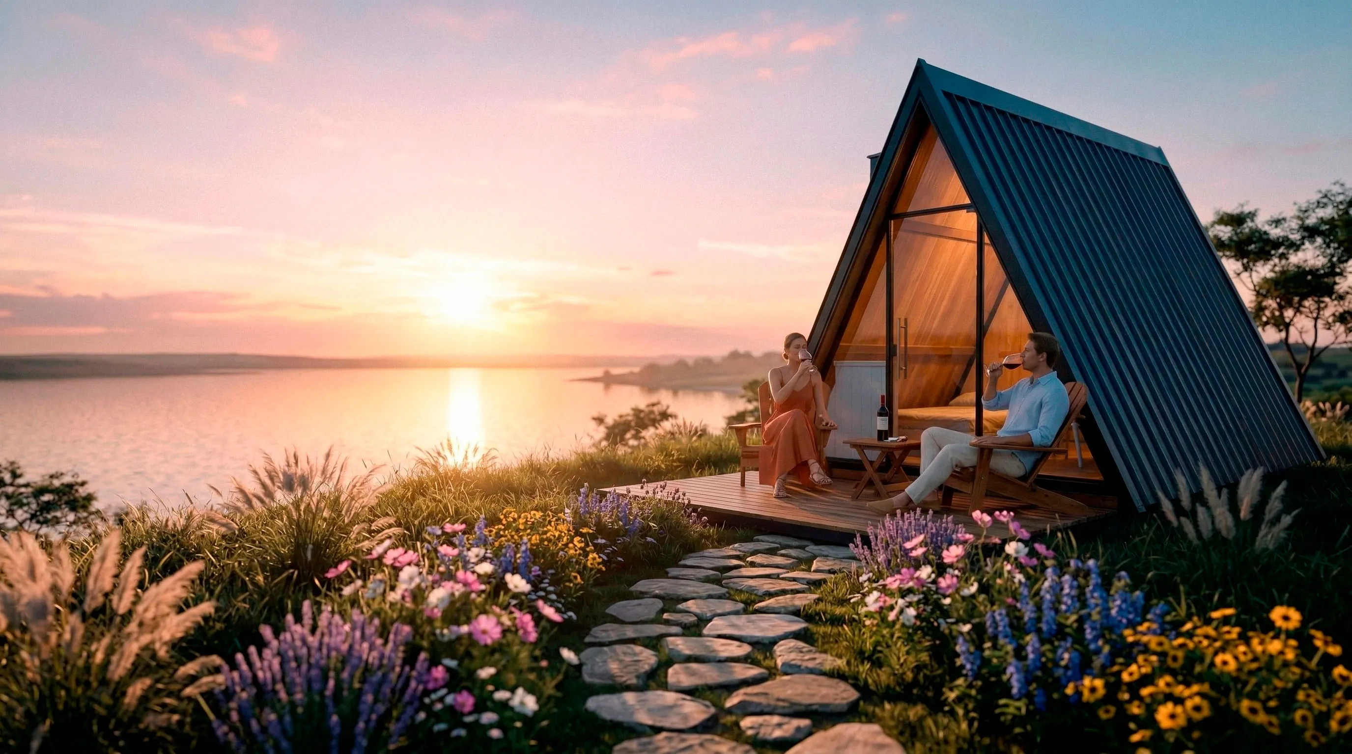 Chalé em cenário com paisagem — Grupo Adriel