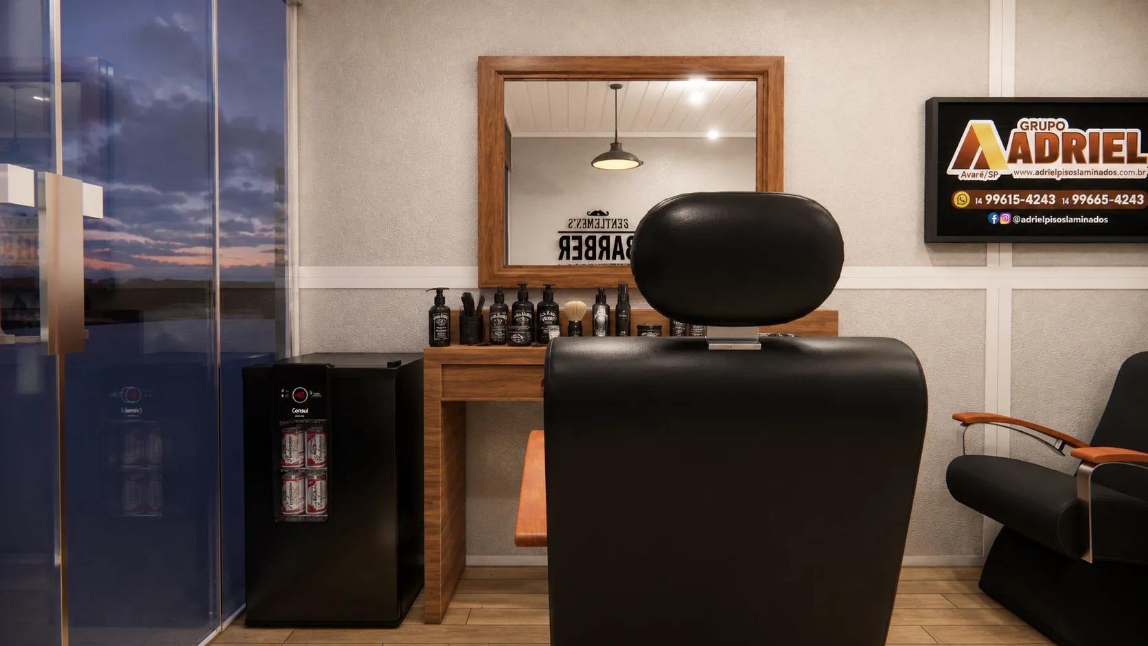 Barbearia — vista interna